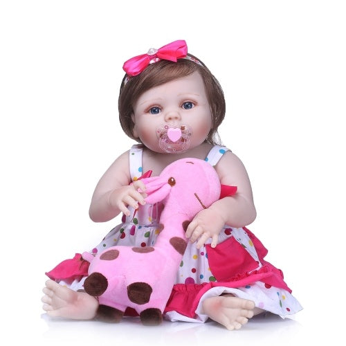 Reborn Baby Girl Doll 22 inch Soft Full Silicone Vinyl Body Lifelike Toddler Doll