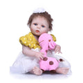 Reborn Baby Girl Doll 22 inch Soft Full Silicone Vinyl Body Lifelike Toddler Doll