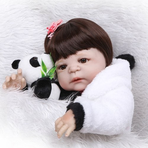 Reborn Baby Girl Doll 22 inch Soft Full Silicone Vinyl Body Lifelike Toddler Doll