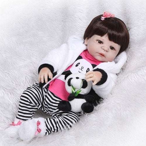 Reborn Baby Girl Doll 22 inch Soft Full Silicone Vinyl Body Lifelike Toddler Doll