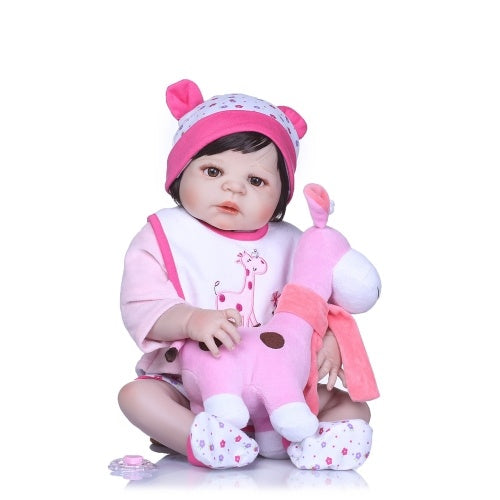 Reborn Baby Girl Doll 22 inch Soft Full Silicone Vinyl Body Lifelike Toddler Doll