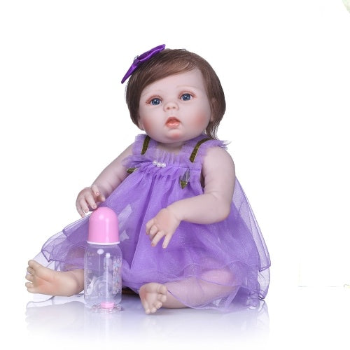 Reborn Baby Girl Doll 22 inch Soft Full Silicone Vinyl Body Lifelike Toddler Doll