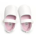 New Baby Girl Infant First Walkers Shoes Buckle Genuine Leather Shoes Soft Sole Anti-slip with Lace Bow Socks