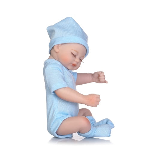 25cm Reborn Baby Doll Girl Baby Bath Toy Full Silicone Body Eyes Close Sleeping With Clothes Lifelike Cute Gifts Toy