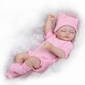 25cm Reborn Baby Doll Girl Baby Bath Toy Full Silicone Body Eyes Close Sleeping With Clothes Lifelike Cute Gifts Toy