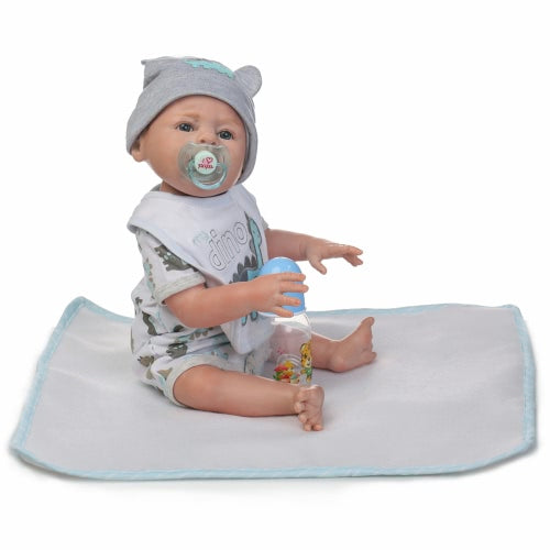 Reborn Baby Doll Baby Bath Toy Full Silicone Body Eyes Open With Clothes 20inch 50cm Lifelike Cute Gifts Toy Boy