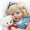 Silicon Reborn Toddler Doll Baby Doll Girl With Curly Golden Hair Clothes Wig Boneca 28inch 71cm Lifelike Cute Gifts Toy