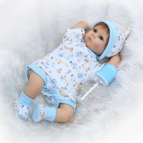 16inch Silicon Reborn Toddler Doll Sleeping Baby Doll Girl Eyes Close With Hair Clothes Boneca Lifelike Cute Gifts Toy