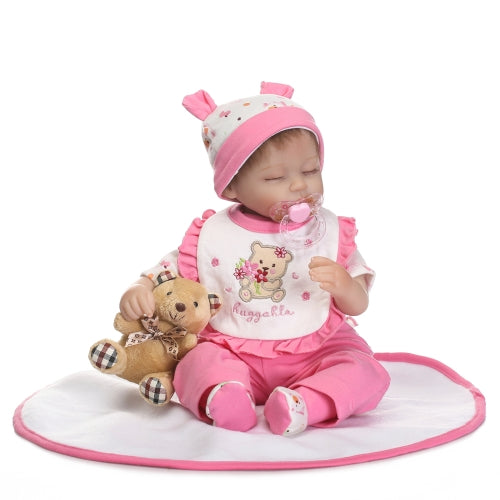 16inch Silicon Reborn Toddler Doll Sleeping Baby Doll Girl Eyes Close With Hair Clothes Boneca Lifelike Cute Gifts Toy