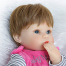 16inch 41cm Silicone PP Filling Reborn Toddler Baby Doll Girl Body Boneca With Clothes Blue Eyes Lifelike Cute Gifts Toy