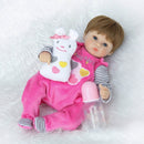 16inch 41cm Silicone PP Filling Reborn Toddler Baby Doll Girl Body Boneca With Clothes Blue Eyes Lifelike Cute Gifts Toy