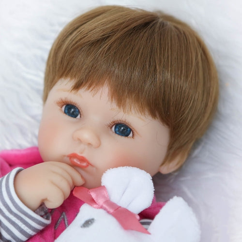 16inch 41cm Silicone PP Filling Reborn Toddler Baby Doll Girl Body Boneca With Clothes Blue Eyes Lifelike Cute Gifts Toy