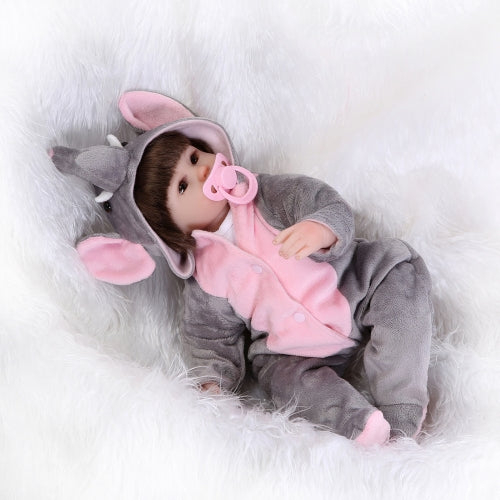 16inch 41cm Silicone Reborn Toddler Baby Doll Girl Body Boneca With Clothes Brown Eyes Lifelike Cute Gifts Toy