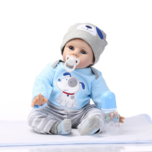 22inch 55cm Reborn Toddler Baby Doll Boy Silicone Body Boneca With Clothes Blue Eyes Lifelike Cute Gifts Toy