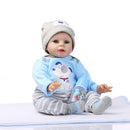 22inch 55cm Reborn Toddler Baby Doll Boy Silicone Body Boneca With Clothes Blue Eyes Lifelike Cute Gifts Toy