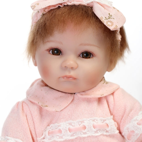 16inch 41cm Silicone Reborn Toddler Baby Doll Girl Body Boneca With Clothes Brown Eyes Lifelike Cute Gifts Toy