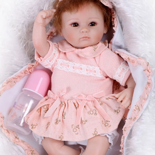 16inch 41cm Silicone Reborn Toddler Baby Doll Girl Body Boneca With Clothes Brown Eyes Lifelike Cute Gifts Toy