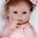 16inch 41cm Silicone Reborn Toddler Baby Doll Girl Body Boneca With Clothes Brown Eyes Lifelike Cute Gifts Toy