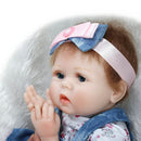 22inch 55cm Reborn Toddler Baby Doll Girl PP Cotton Filling Body Boneca With Clothes Lifelike Cute Gifts Toy