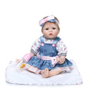 22inch 55cm Reborn Toddler Baby Doll Girl PP Cotton Filling Body Boneca With Clothes Lifelike Cute Gifts Toy