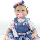 22inch 55cm Reborn Toddler Baby Doll Girl PP Cotton Filling Body Boneca With Clothes Lifelike Cute Gifts Toy