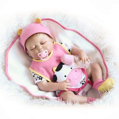 22inch 55cm Reborn Baby Doll Girl Full Silicone Sleeping Doll Baby Bath Toy With Clothes Lifelike Cute Gifts Toy