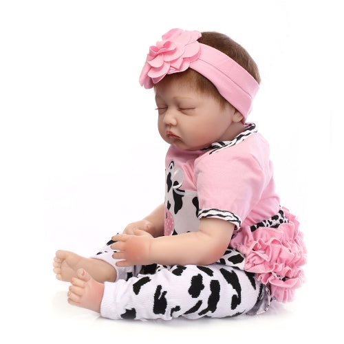 22inch 55cm Silicone Reborn Toddler Baby Doll Girl Sleeping Doll Boneca With Clothes Blue Eyes Lifelike Cute Gifts Toy