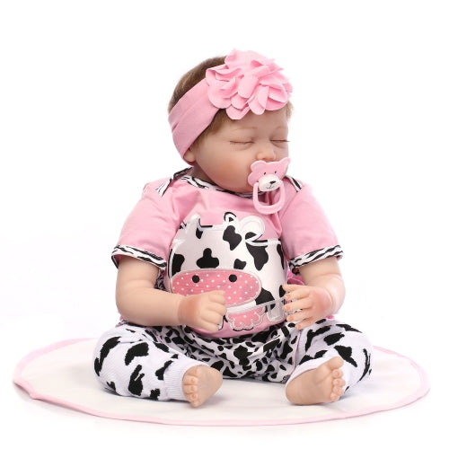 22inch 55cm Silicone Reborn Toddler Baby Doll Girl Sleeping Doll Boneca With Clothes Blue Eyes Lifelike Cute Gifts Toy