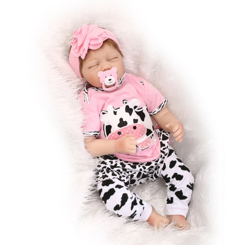 22inch 55cm Silicone Reborn Toddler Baby Doll Girl Sleeping Doll Boneca With Clothes Blue Eyes Lifelike Cute Gifts Toy