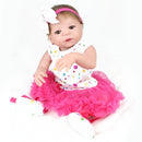 22inch 55cm Reborn Baby Doll Girl Full Silicone Doll Baby Bath Toy With Clothes Lifelike Cute Gifts Toy