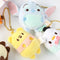 Cute Cartoon Bear Pig Elephant Doll Toys Mini Plush Dolls Stuffed Toys Kids Birthday Gift Keychain