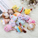 Cute Cartoon Bear Pig Elephant Doll Toys Mini Plush Dolls Stuffed Toys Kids Birthday Gift Keychain