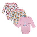 3pcs Baby Rompers Bodysuit Clothes Set 100% Cotton Long Sleeve For Newborn Baby Infant Girl 0-3M