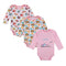 3pcs Baby Rompers Bodysuit Clothes Set 100% Cotton Long Sleeve For Newborn Baby Infant Girl 0-3M