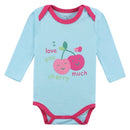 3pcs Baby Rompers Bodysuit Clothes Set 100% Cotton Long Sleeve For Newborn Baby Infant Girl 9-12M