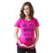 Maternity Shirt Short Sleeve O-Neck Funny Word Print Pregnancy Mom Tops Tee Rose Red L