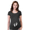 Maternity Shirt Short Sleeve O-Neck Side Ruched Funny Word Pregnancy Mom Tops Tee Black L