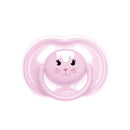 Baby Soothing Pacifier Infant Cute Animal Soother Slicone Natural Nipple With Ring Pink Cat