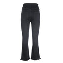 Women's Materity Pants High Waist Wide Leg Comfort Belly Extender Pull On Denim Jeans Pregnancy Clothing Black M