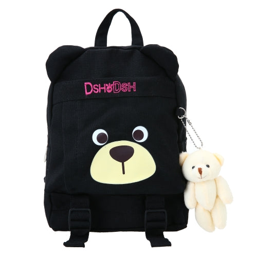 Kids School Bags Backpack Canvas Cute Children Kindergarten Primary Schoolbags Cartoon Bear Plush Toys Black