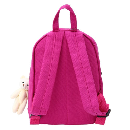 Kids School Bags Backpack Canvas Cute Children Kindergarten Primary Schoolbags Cartoon Bear Plush Toys Black