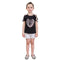 Girls T shirts Cute Heart-Shaped Sequins Cotton Summer Off-Shoulder Casual Kids Tops Children's Clothing Black For 3-8T