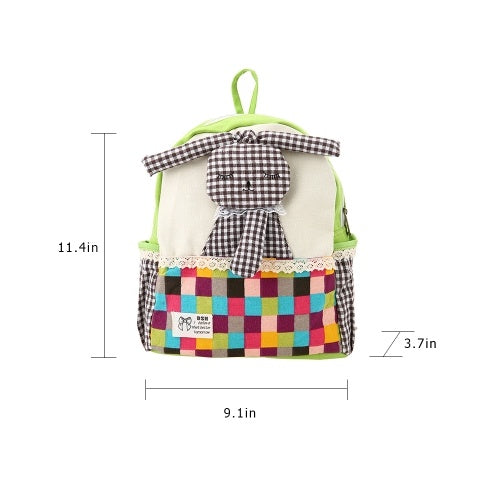 Kids School Bags Backpack Canvas Cute Cartoon Rabbit Children Kindergarten Primary Schoolbags Rose