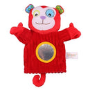 Baby Animals Hand Puppet Plush Rattles Bell Magic Mirror Soft Finger Toys For Early education Lion