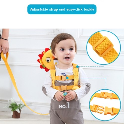 Baby Safety Harness Walker Plush Cartoon Animal Anti-lost Strap Backpacks Shoulder Bag Lion Yellow