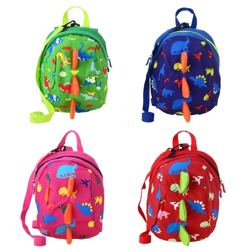 Kids School Bags Nylon Cute Dinosaur Travel Backpack Children Kindergarten Schoolbags Green