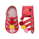 Infant Toddler Baby Summer Shoes Girl Sandals Soft Sole Non-Slip Colorful Pompon Prewalker White Size 4