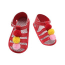 Infant Toddler Baby Summer Shoes Girl Sandals Soft Sole Non-Slip Colorful Pompon Prewalker White Size 4