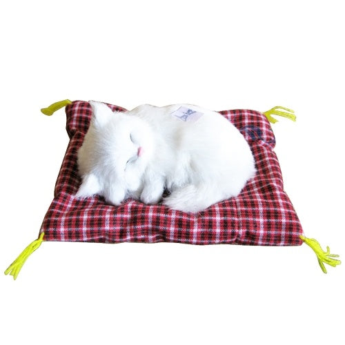 Lovely Simulation Padded Sleeping Cat with Sound Children Plush Stuffed Toy Birthday Gift