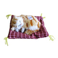 Lovely Simulation Padded Sleeping Cat with Sound Children Plush Stuffed Toy Birthday Gift